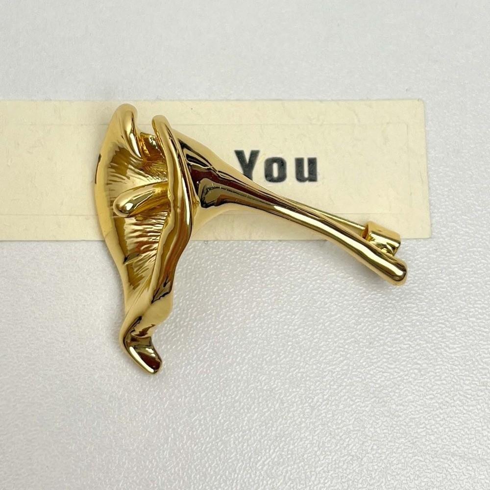 French Style Calla Brooch Corsage Ornament Metal Glossy Brooch  Western-style Clothes