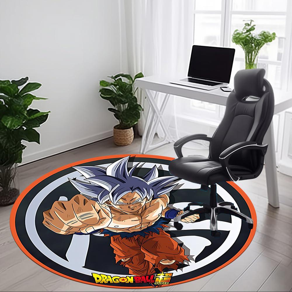1PC Dragon Ball, Goku Office Round Rug Perfect for Office Non-Slip Backing, Decorative Floor Mat yy250916027