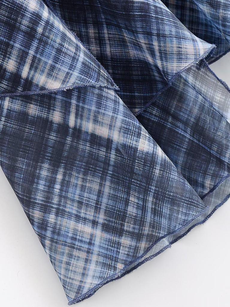 TAOP&ZA Women's European & American Style Asymmetrical Plaid Midi Skirt - 2026 Spring Fashion Collection