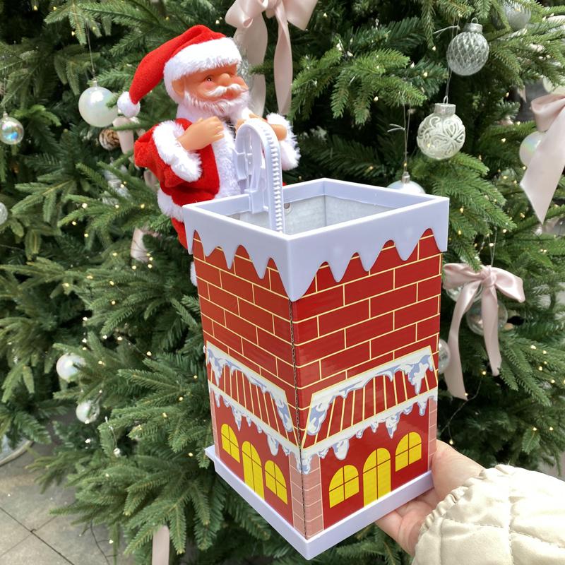 Electric Santa Claus Climbing Ladder with Beads - Christmas Ornament and Gift