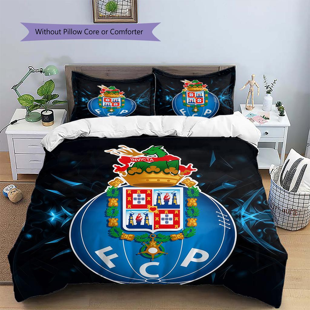 Futebol Clube do Porto Pattern Bedding Quilt Set  Home Decoration  Gift (1 * duvet cover + 2 * pillowcase  without core)