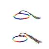 2 Pieces Multi Rope Bracelet Adjustable Handmade Knots Rainbow Thread Bracelets & Bangles For Women Men Lovers Jewelry