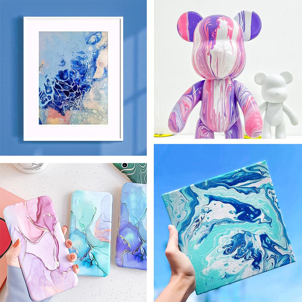 Fluid Art Silicone Split Pouring Cup 500ML with Dividers Reusable Mixing Cup for Epoxy Resin Acrylic Paint DIY Handmade Tool