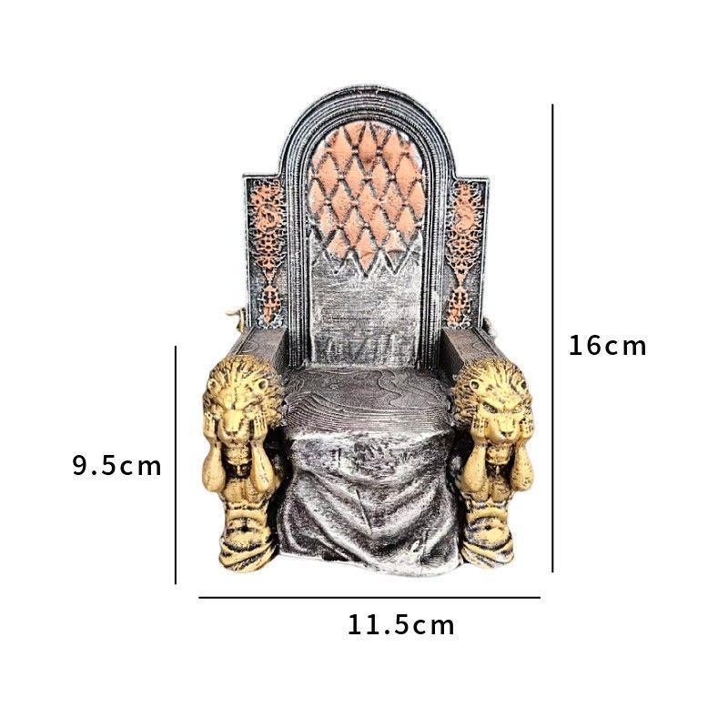 

Lion Throne resin handicraft ornament, Halloween decoration skull doll seat