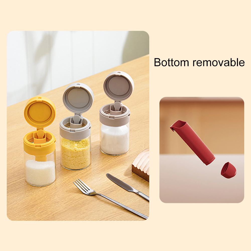 User Friendly Seasoning Container with Clear Glass and Space Saving Design