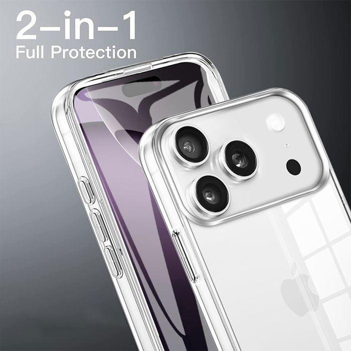 Deksle til iPhone 17 Pro - BOOLING - Gjennomsiktig Støtsikkert Ripesikkert Fullbeskyttelse PC+TPU