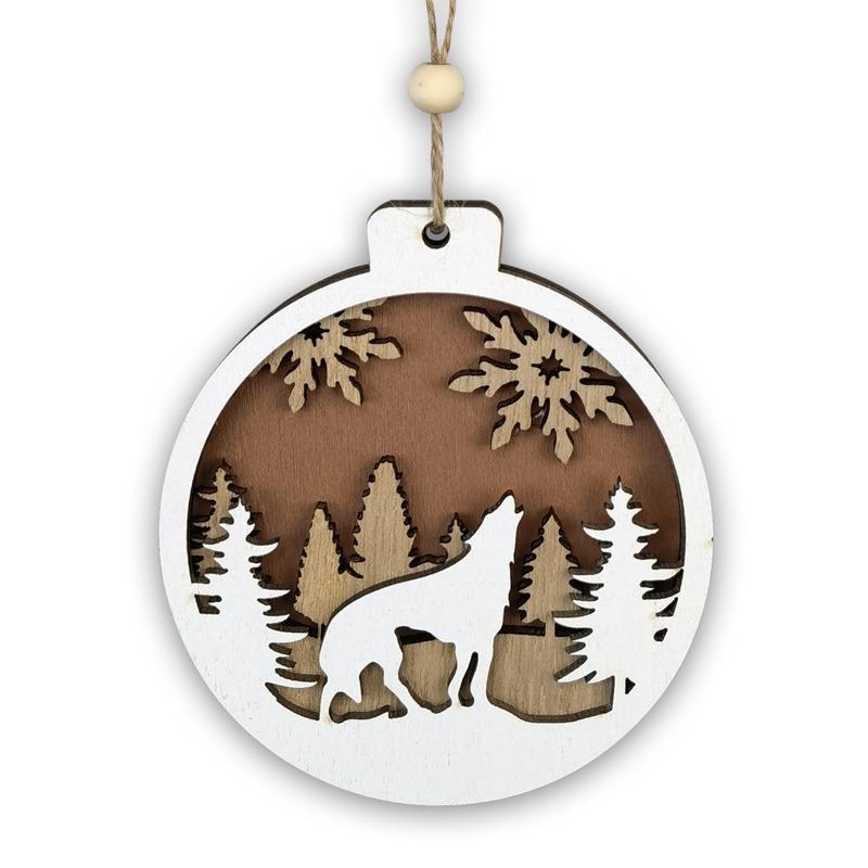 Noel Ahşap Kolye 3D Geyik Noel Baba Ağacı Asılı Süsler Noel Dekor