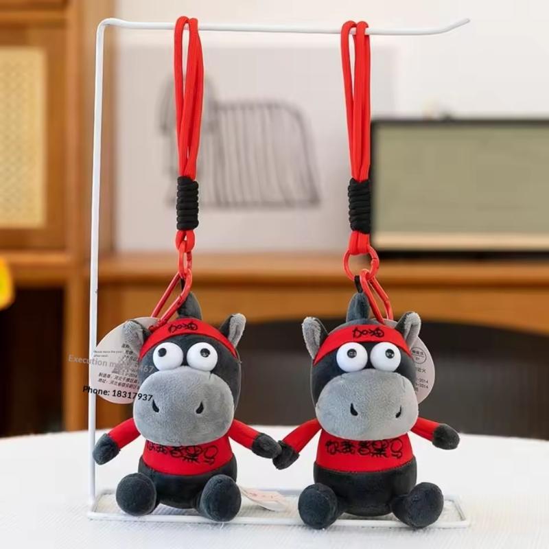 Mjuk Bokstav Mörk Häst Nyckelring Nyårs Tecknad Häst Hänge Roliga Prydnader Stjärntecken Häst Nyckelring Festlig Dekoration