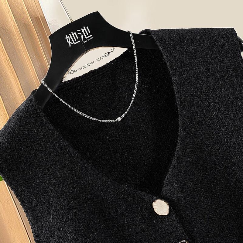 Damen Uni V-Ausschnitt Strick Layering Weste