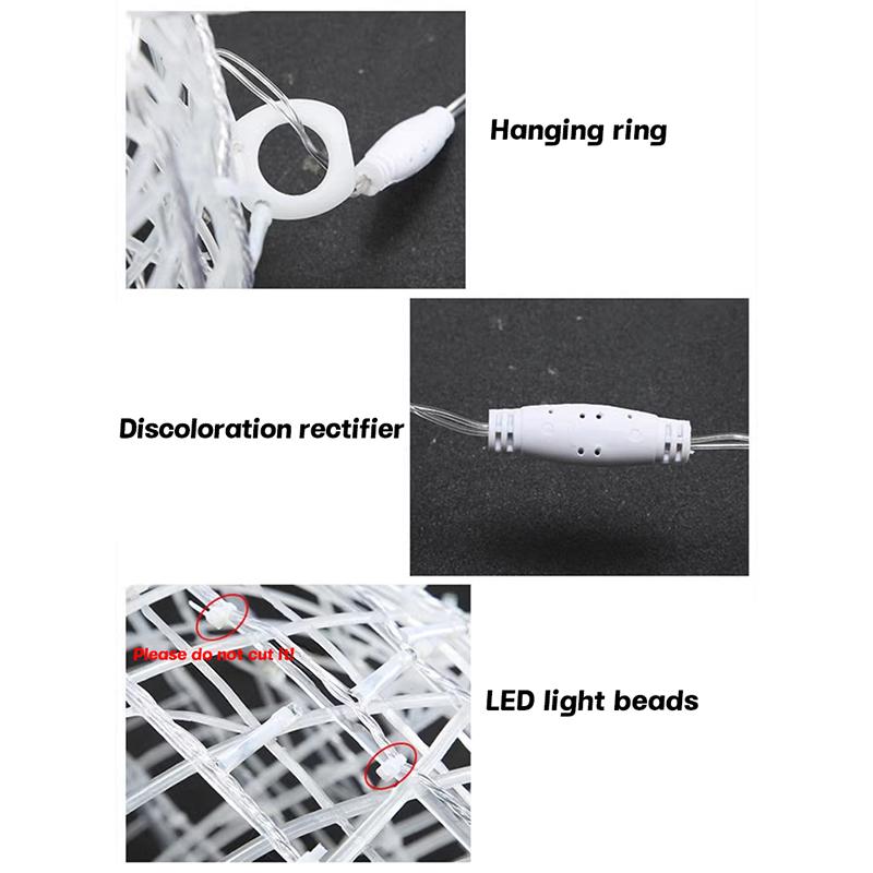 Year 20Cm Hanging Light Led Light Multiple Colors Rattan Ball Fairy Light String Waterproof Garden Holiday Gift
