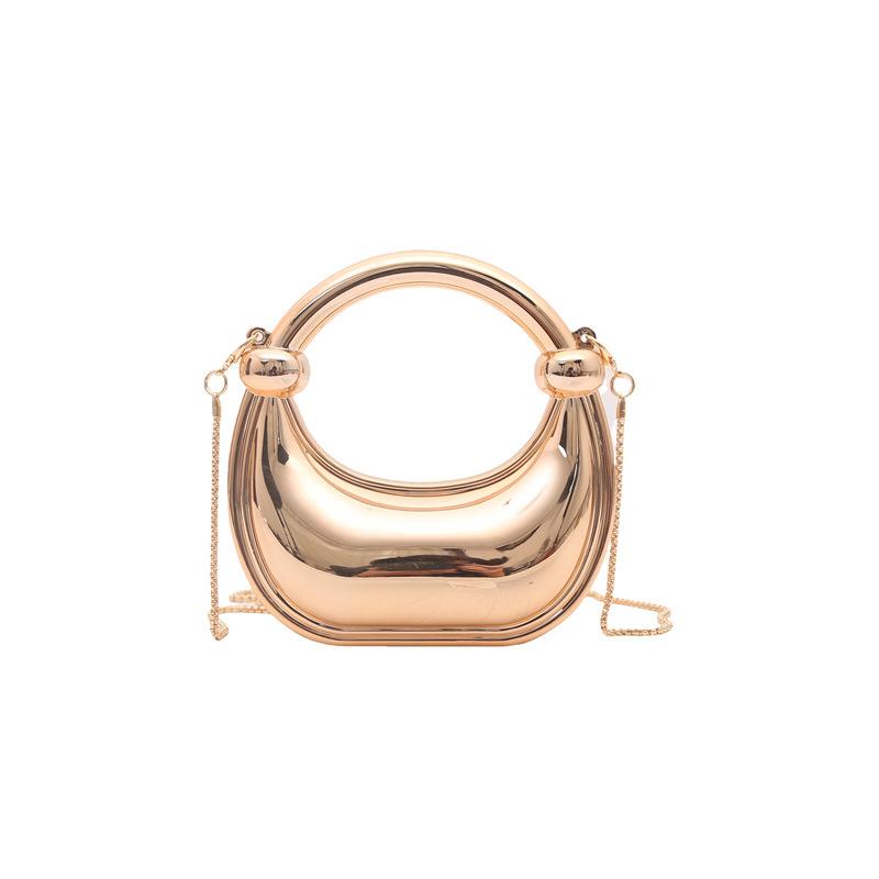 

Mini bag Golden Evening bag Purses and handbag luxury Designer shoulder bag funny Moon shape Party Wedding Acrylic Clutch purse золотой