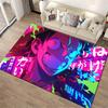 Anime-Inspired Graphic Carpet with Neon Colors and Bold Character Design Suitable for Use As an Anti-slip for Living Room Bedroom Sofas