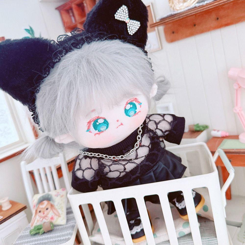 Doll Jeans Pants 20cm Doll Sweater PU Leather Skirt Plush Doll's Clothes Doll Outfit Accessories