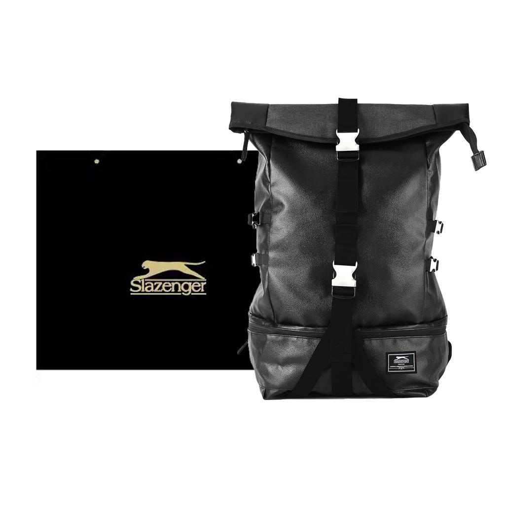New Slazenger Synthetic Leather Gym Bag Backpack Men's Royal Blue/Black/Coffee SLA6838