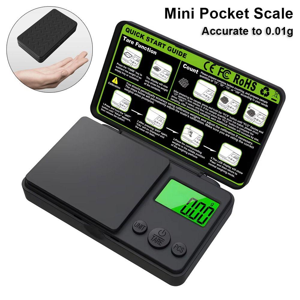 

1Pcs Jewelry Gold Gram Weight Mini Pocket Scale 0.01g Kitchen Scale Weighting Tool 1000g/0.1g