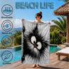 Black Cat In Sunflower Town Beach Towel, Microfiber Beach Towel, Perfect For Pool, Beach, Travel, Home Decor Beach Party Fan Gifts