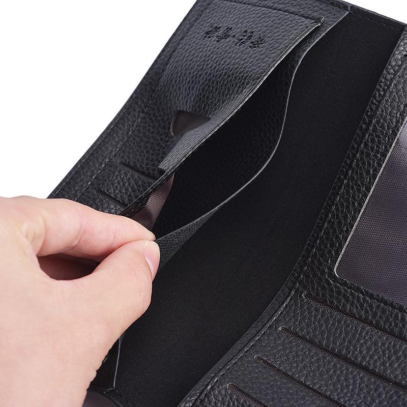 Men's Ultra-Thin Leather Card Holder & Wallet - Korean Style
