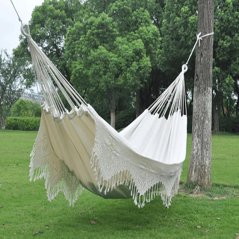 Cotton Canvas Outdoor Hammock Swing Chair