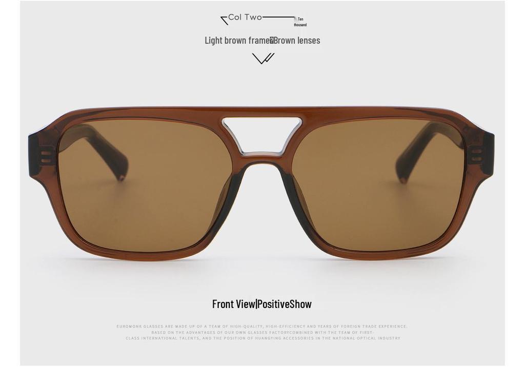 Polarized High-End Double Bridge UV Protection Sunglasses for Men & Women - Face Slimming Style