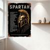 Vintage Black Rusty Metal Sign with Spartan Warrior Design - Retro Aged Wall Decor for Man Cave Bar Home Restaurant Cafe