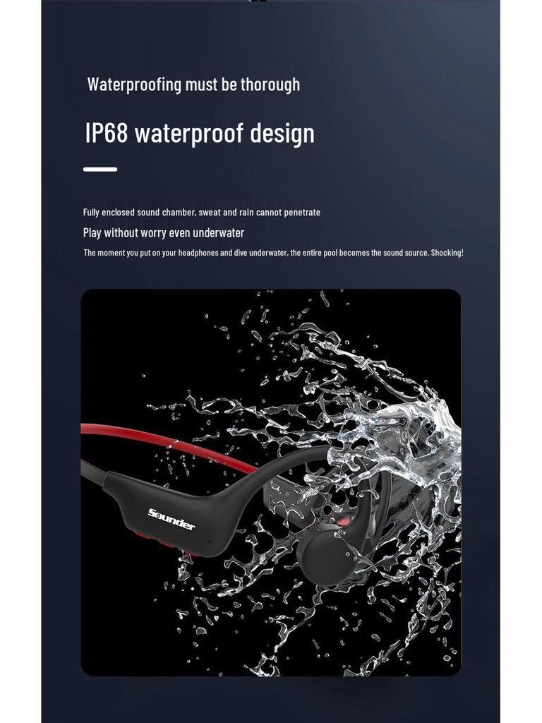 New 32GB Waterproof Bone Conduction Bluetooth Earphones for Sports