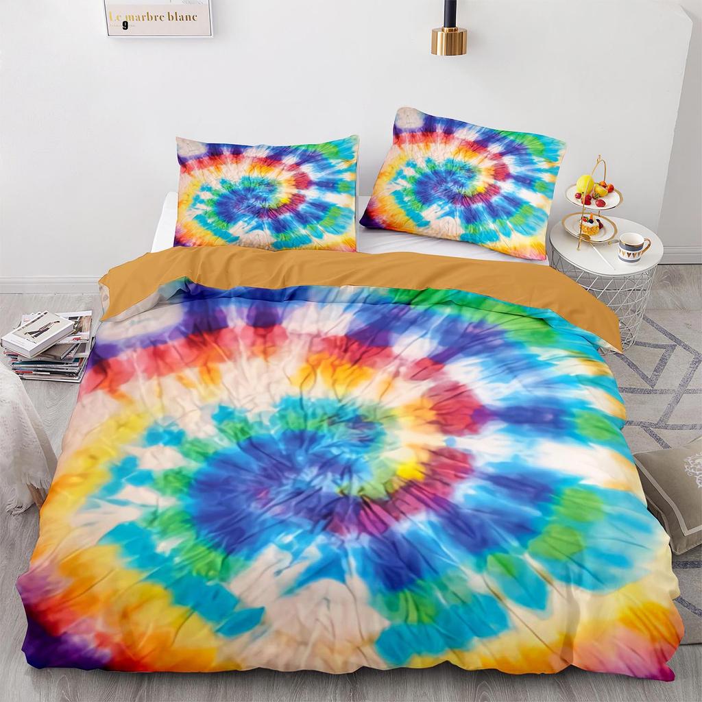Digital Printing Three-Piece Rainbow Spiral Quilt Cover Size Quilt Cover 3D