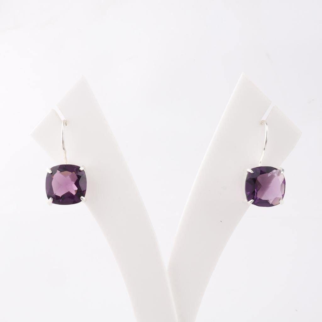 Amethyst Gemstone 925 Sterling Silver Jewelry Handmade Drop/Dangle Earrings 1" EE-172-4