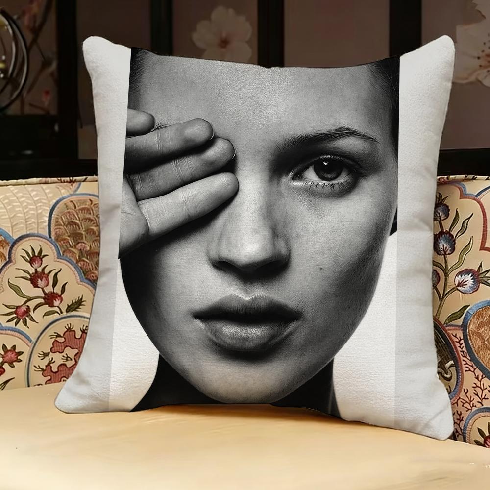 K-Kate M-Moss Model Pillow Case Pillowcase, Double-Sided Printed, Sofa Cushion, Bedroom Headboard Pillow