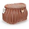 Kids Bike Basket Set, Tricycle Basket, Handwoven Children Bike Basket with Lid & Shoulder Strap, Front Handlebar BasketBrown