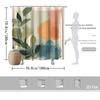 Abstract Botanical Shower Curtain – Watercolor Leaves & Soft Shapes, Modern Art Design, 2D Flat, Polyester, Includes Hooks