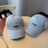 Street Distressed Distressed Denim Embroidered Baseball Cap, Senli Wide Brim Face-hugging Small Sun-protection Baseball Cap for Men and Women