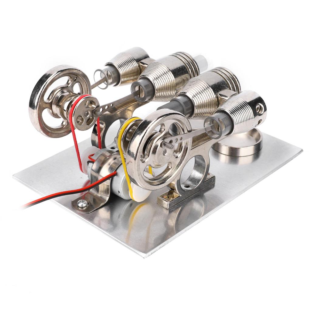 4-Zylinder-Stirlingmotor, Miniatur-Heißluftgenerator, Physiklabor-Lehrmodell