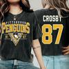 Individueller Name x Nummer Sidney Crosby #87 Pittsburgh Penguins Eishockey Vintage Comfort Color T-Shirt
