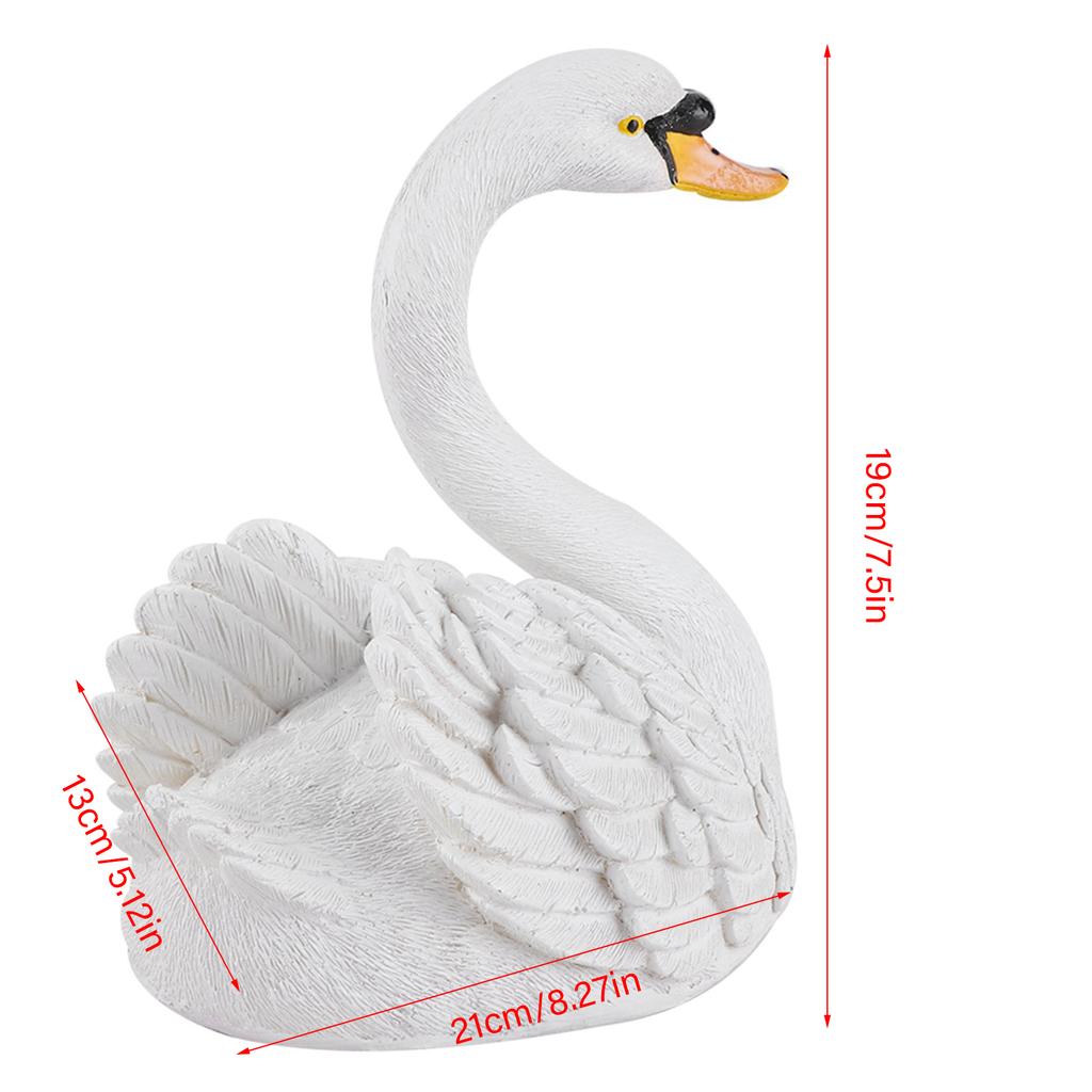 Floating Resin Simulation Swan Figurine Ornament Synthetic Resin Swan Statue Garden Decoration for Pool Pond Courtyard