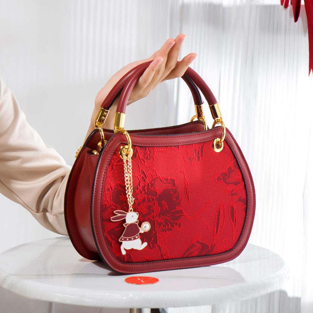 Women'S Bags Niche Red Large-Capacity Messenger Handbags, Wedding Gifts, Bridal And Female Wedding Bags