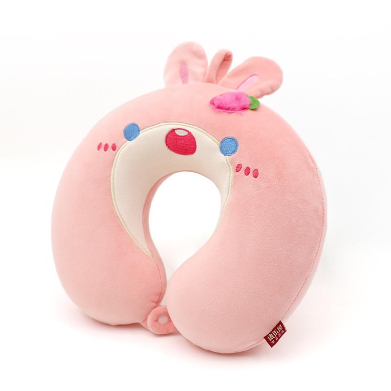 Cuscino da Viaggio a Forma di U in Memory Foam con Animali dei Cartoni Animati per Comfort in Viaggio e in Ufficio