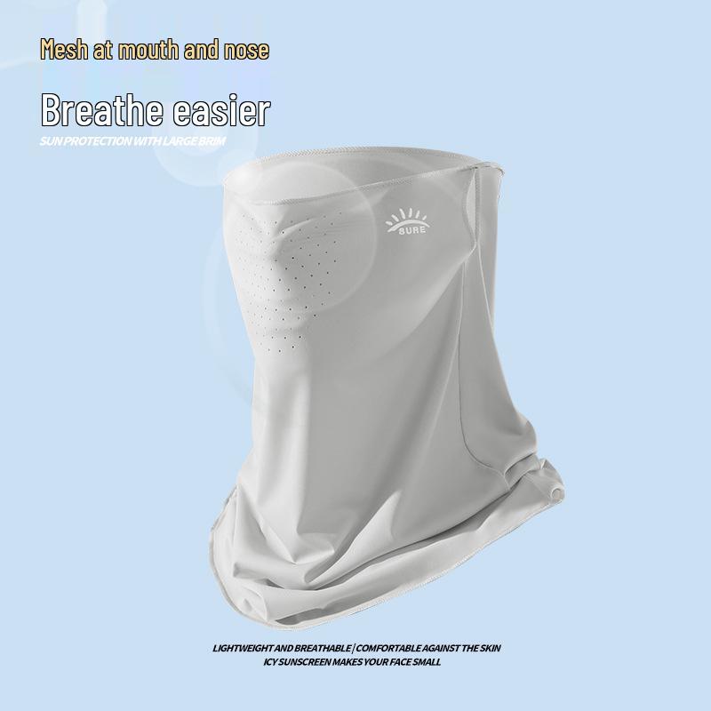 Breathable UV-Protection Ice Silk Mask & Veil for Cycling, Drinking, and Summer Sun