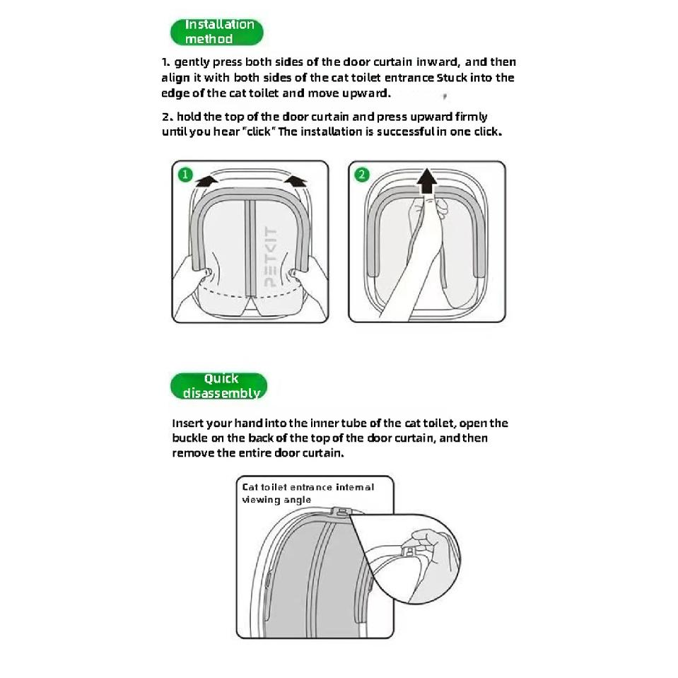 PETKIT Magnetic Dustproof Door Curtain 2nd Generation Small Pet Cat Toilet MAX Special Dustproof Reduction with Sand