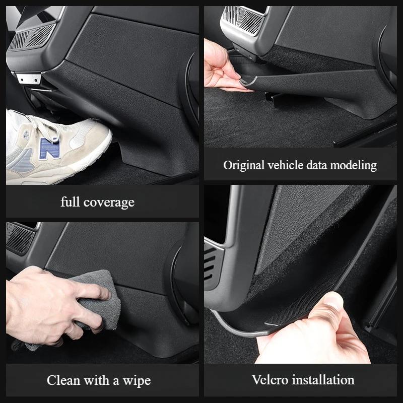 For Tesla Model Y Juniper 2025 Back Kick Panel Cover TPE Rear Seat Child Anti-Kick Board Anti Dirty Kickproof Mats Accessories