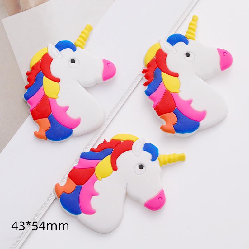 Cartoon Rainbow Unicorn PVC Hair Clip & Magnet DIY Accessory