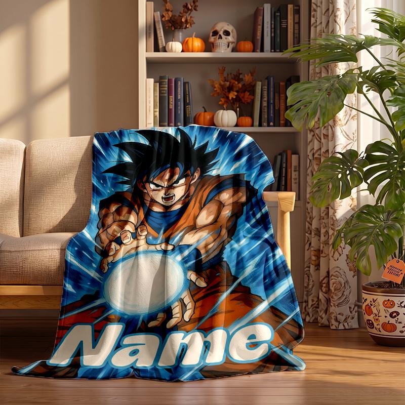 Coperte personalizzate in flanella di Dragon Ball Morbide Calde Accoglienti Plaid per Decorazione della Casa Regali di Festa