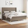 3132005 vidaXL Divan-lit Tapissier Avec Matelas Taupe 160x200 Cm Tissu
