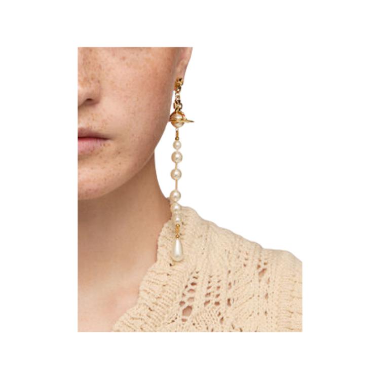 Vivienne Westwood Broken Pearl Earrings Women earrings Gold 62030002R118R118