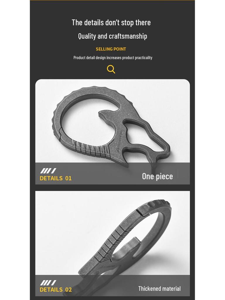 Titanium Alloy Multi-Functional Bottle Opener & Self-Defense Keychain