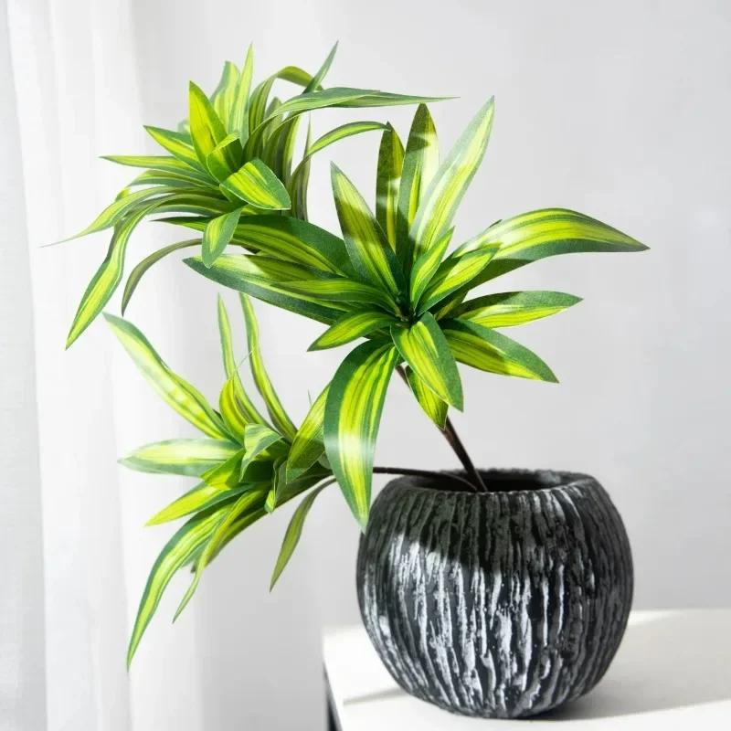 Artificial Palm Tree High Grade Simulation of Fake Flowers 3 Heads Turtle Back Leaf Creative Simulation Plant Wall Potted Decor
