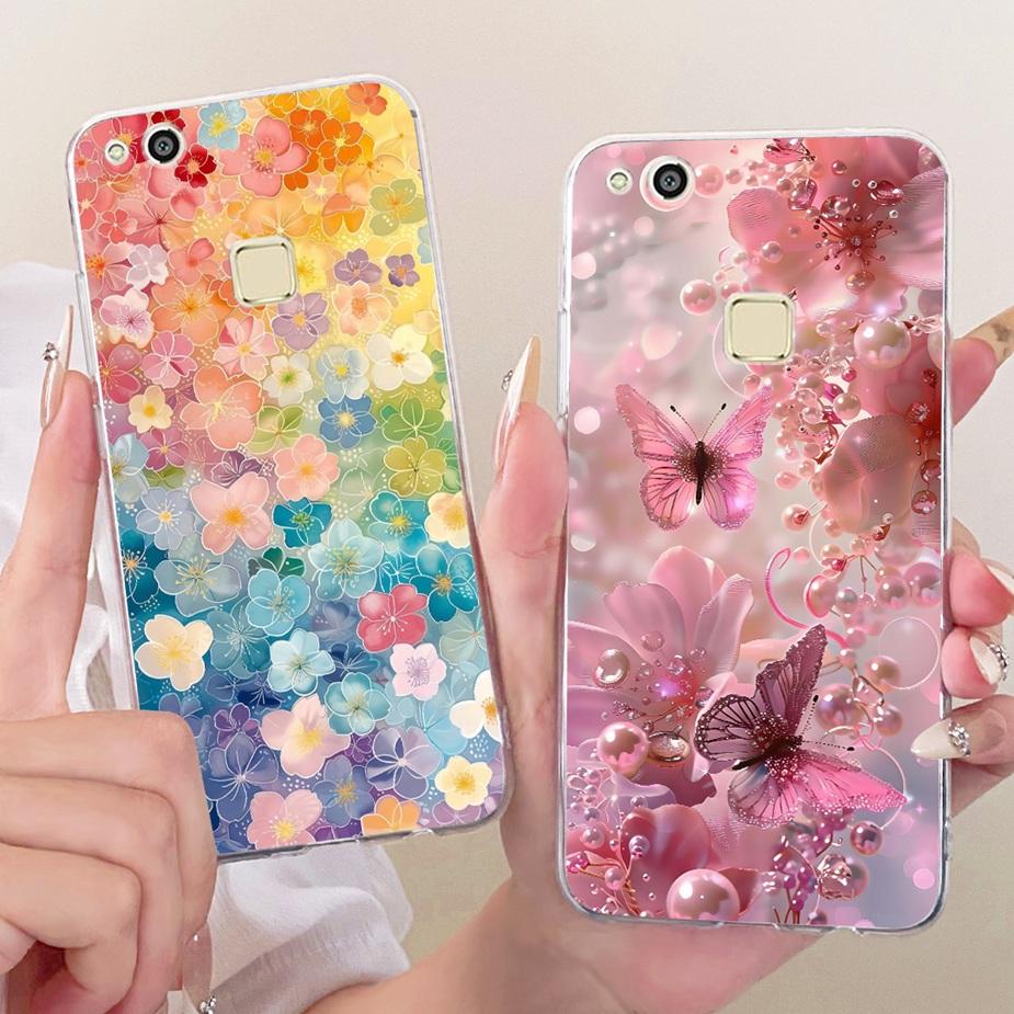 For Huawei P10 Lite Case WAS-LX1 WAS-LX2 Luxury Bow Flowers Painted Cover Soft Slim Phone Case For Huawei P10 Lite P10Lite Shell