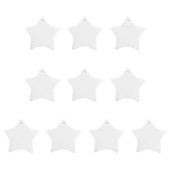 Sublimation Ceramic Ornament White Sublimation Blank Ornament Unfinished Christmas Hanging