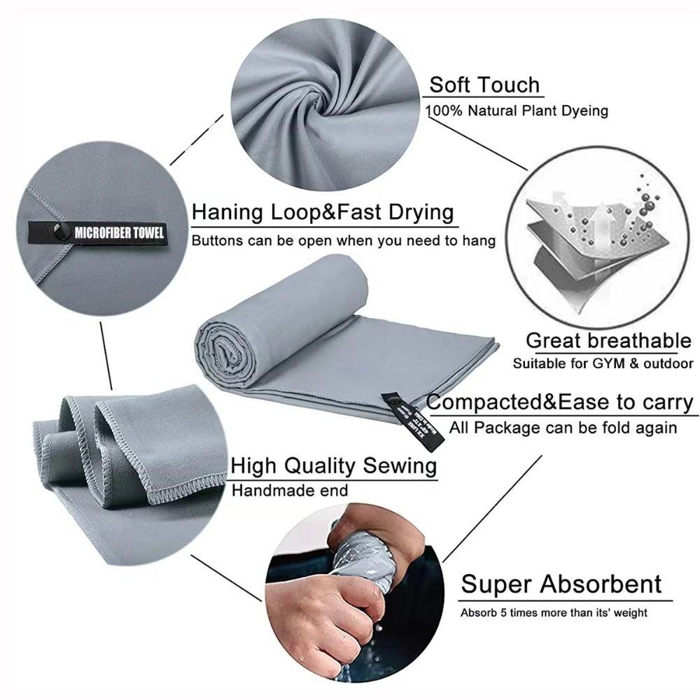 Portable Microfiber Towel Ultra-Absorbent Swimming Towel New Compact Towel Travel Sports