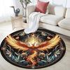 1pc Soft, Absorbent & Non Slip Ancient Mysterious Phoenix Round Rug Soft Circle Rug for Living Room & Bedroom Decor, Chair Mats, and Unforge