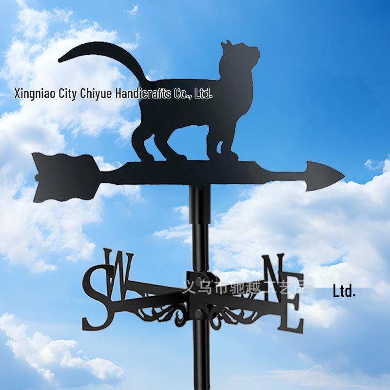 Weather Vane Ornament: Outdoor Wrought Iron Spray-Painted Roof Decoration Metal Craft
